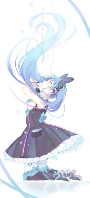 Fondo de pantalla de Hatsune Miku en arte anime HD genial. — iPhone 12 Fondos de pantalla