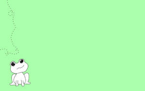 Fondo de pantalla de rana kawaii en dibujo verde