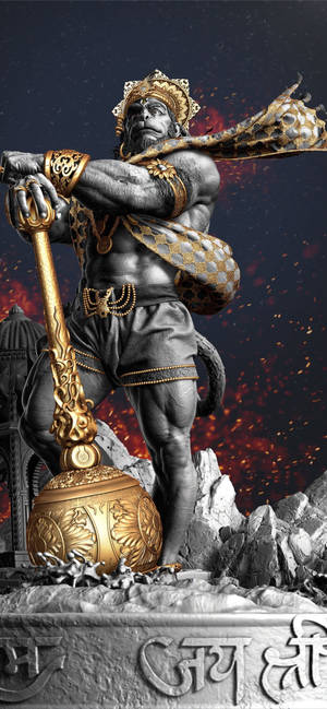 Realistic 3D Hanuman Art — iPhone 14 Pro Max Fondos de pantalla