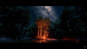 Red Dead Redemption 2 4K Fogata — Bosque oscuro Fondos de pantalla
