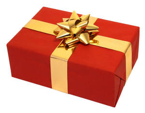Fondo de pantalla de regalo navideño rojo y dorado — Regalos de Navidad Fondos de pantalla