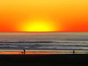 Imágenes de atardecer en la playa — Atardecer en la playa Fondos de pantalla