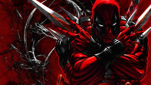 Deadpool de Marvel con un arma afilada.