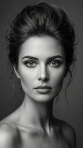 Elegante retrato estético en gris de una mujer — Estética gris Fondos de pantalla