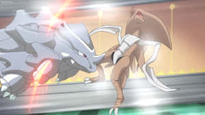 Rhyhorn contra Kabutops — Paisaje anime Fondos de pantalla