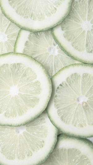 Rodajas de Lima Verde y Blanca Estética — Estética verde GIF Fondos de pantalla
