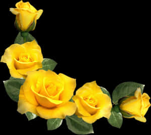 Clipart Flor Estética - Borde de Rosas Amarillas, Descarga PNG HD — Flor rosa Fondos de pantalla