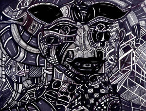 Rostro abstracto psicodélico oscuro — Trippy oscuro Fondos de pantalla