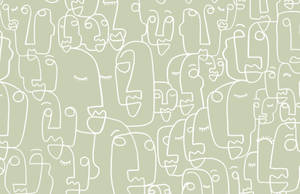 Fondo de pantalla de rostros estéticos en verde salvia — Estética verde GIF Fondos de pantalla