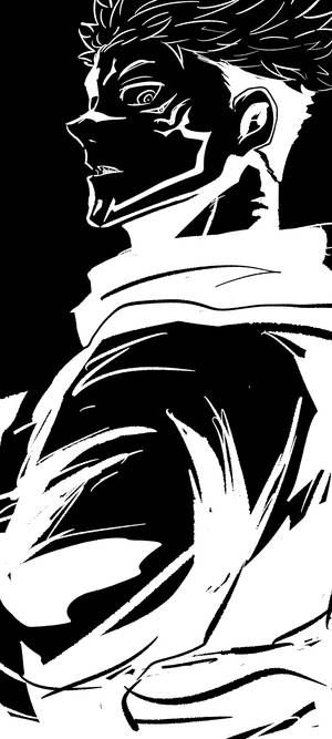 Ryomen Sukuna arte en estarcido Jujutsu Kaisen Phone — iPhone 16e Fondos de pantalla