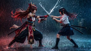 Fondo de pantalla de acción de Ryuuko y Satsuki de Kill la Kill — Pareja de anime GIF Fondos de pantalla