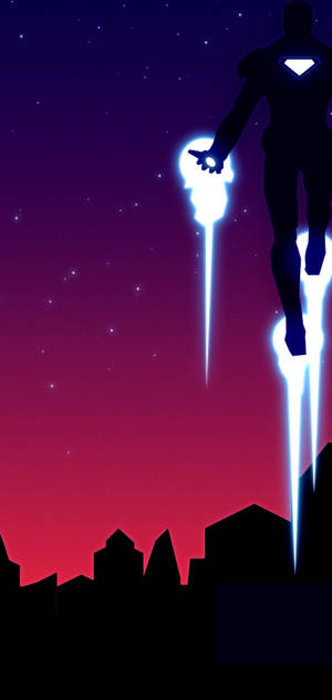 Fondo de pantalla S10+ silueta de Ironman — iPhone 15 Plus Fondos de pantalla