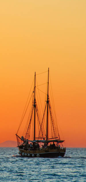Fondo de pantalla S10 velero cielo naranja. — iPhone 18 Pro Fondos de pantalla