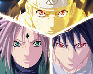 Fondo de pantalla del Equipo 7: Sakura, Naruto y Sasuke — Naruto y sasuke Fondos de pantalla