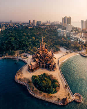 Santuario de la Verdad junto al océano — Playa Fondos de pantalla