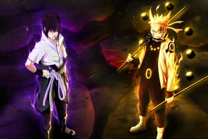 Sasuke y Naruto en Modo Seis Caminos para Laptop — Naruto shippuden GIF Fondos de pantalla