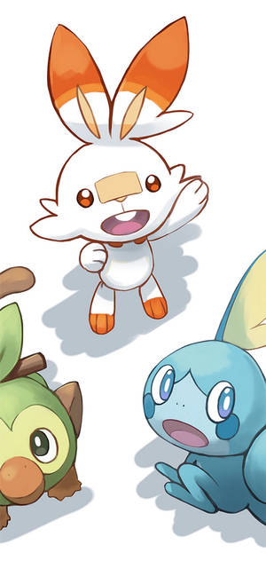 Scorbunny y otros iniciales de Galar — Pokemon Teléfono Fondos de pantalla