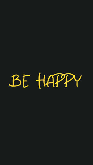 Fondo de pantalla sé feliz en negro y amarillo — Limpio Fondos de pantalla