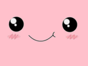 Fondo de pantalla kawaii de cara rosa linda.