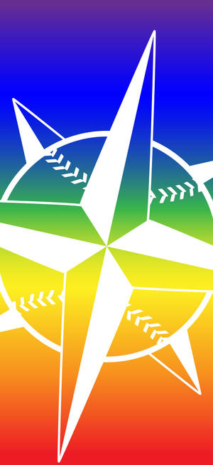 Fondo de pantalla del logotipo arcoíris de los Seattle Mariners — iPhone 18 Pro Max Fondos de pantalla