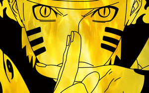 Naruto Uzumaki usando su técnica jutsu. Invocando al zorro de nueve colas.