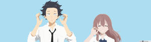 Fondo de pantalla minimalista de A Silent Voice Shouko Shoya — 2560x1440 Fondos de pantalla
