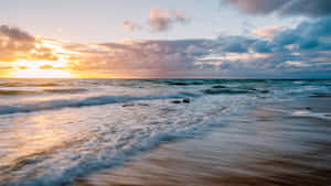 Fondo de playa al atardecer — Atardecer en la playa Fondos de pantalla