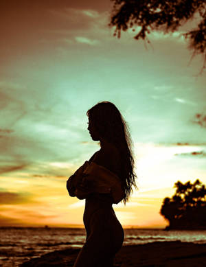 Silueta de Mujer Naturaleza iPhone — Naturaleza iPhone Fondos de pantalla