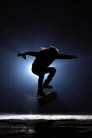 Fondo de pantalla móvil de silueta de skateboarding deportes — 2:3 Fondos de pantalla