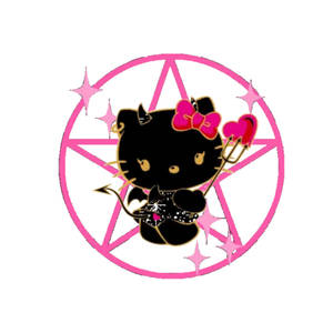 Fondo de pantalla de símbolo de estrella de Hello Kitty negra de Halloween — Hello Kitty Halloween Fondos de pantalla
