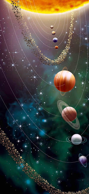 Fondo de pantalla del sistema solar en el cosmos — iPhone 13 Pro Max Fondos de pantalla