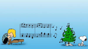 Fondo de pantalla Snoopy Notas Musicales Navideñas — Snoopy navidad Fondos de pantalla