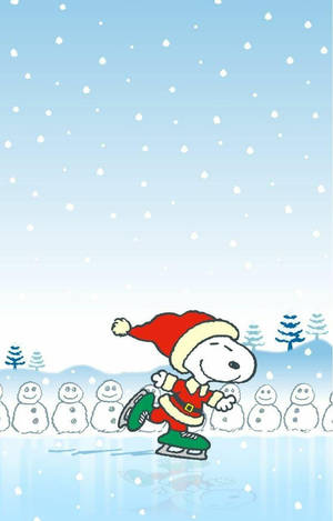 Fondo de pantalla de Snoopy Patinando sobre Hielo en Navidad — Snoopy navidad Fondos de pantalla