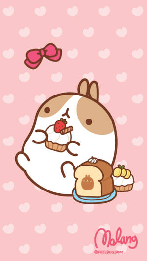 Fondo de pantalla kawaii del conejo Molang.