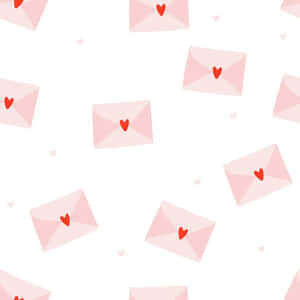 Sobres lindos de San Valentín con patrón de corazones rojos — Lindo día de San Valentín Fondos de pantalla