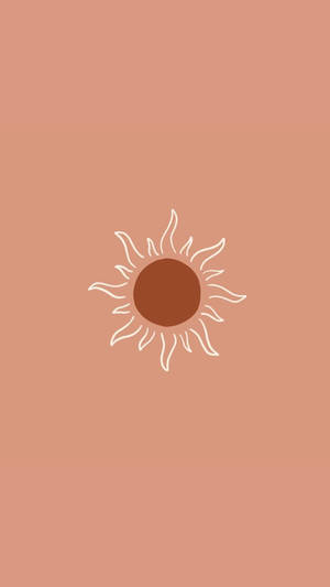 Sol Boho Delineado en Blanco Sobre Rosa — Estética blanca Fondos de pantalla