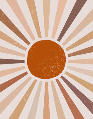 Sol Pintado Boho Estético con Colores Neutros