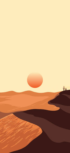 Fondo de pantalla de sol desértico sombrío — iPhone Air Fondos de pantalla