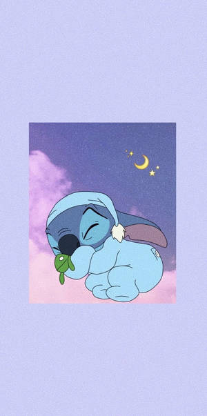Stitch durmiendo en el cielo, estética caricatura — Morado aesthetic GIF Fondos de pantalla