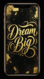 iPhone 11 con tipografía en lámina dorada