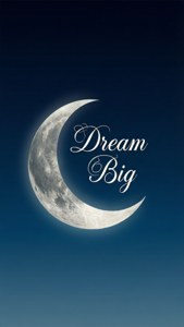 Fondo de pantalla SVG inspirador con una luna creciente y el texto 'Sueña en Grande'. — iPhone 7 Plus Fondos de pantalla