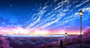 Fondo de anime púrpura