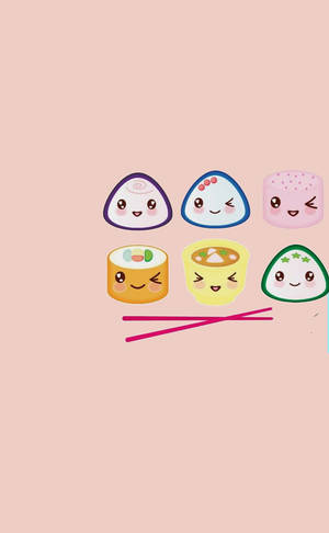 Sushi Kawaii HD — Kawaii rosa Fondos de pantalla