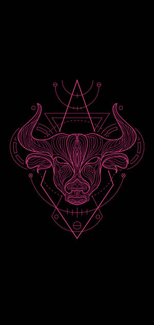 Fondo de pantalla de Tauro zodiaco líneas rosas — iPhone 16 Fondos de pantalla