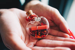 Te Amo Mucho en Botella con Forma de Corazón