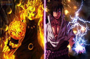 Fondo de pantalla de Técnicas de Sasuke y Naruto.