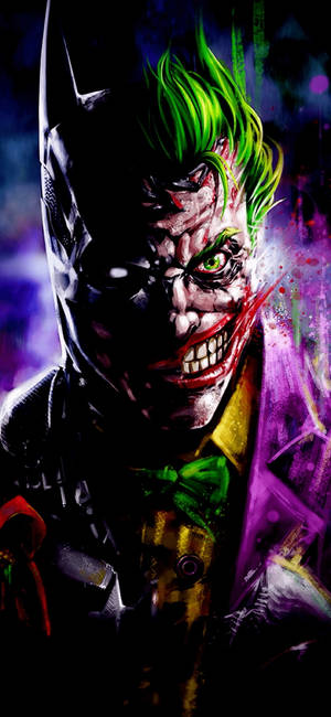 Teléfono Enfermito Mitad Batman y Mitad Joker — iPhone Xs Fondos de pantalla