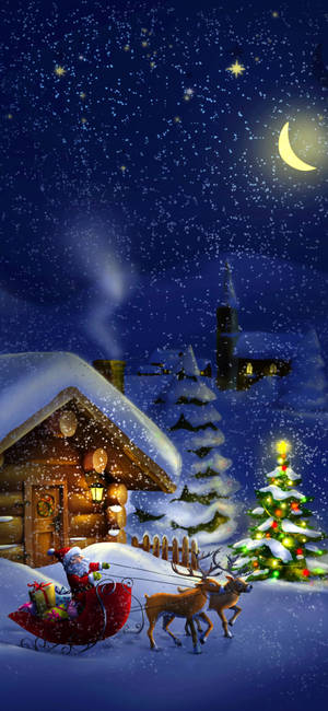 Fondo de pantalla teléfono navideño de Santa Claus — iPhone 16 Pro Fondos de pantalla