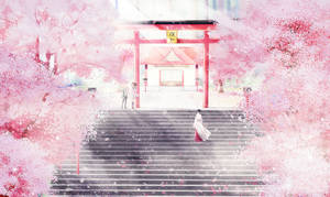 Templo Noragami Estética Anime Rosa — Estética anime rosa Fondos de pantalla