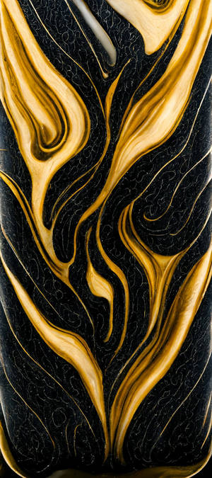 Textura Dorada y Patrones Negros — 20:9 Fondos de pantalla